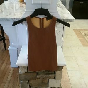 Brown leather crop top